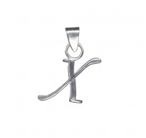 PE001445 Sterling Silver Pendant Charm Letter X Solid Genuine Hallmarked 925
